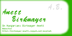 anett birkmayer business card